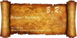 Bayer Roland névjegykártya